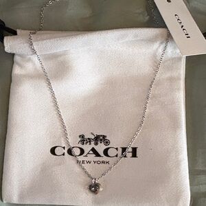 Coach Silver Plated  Heart Necklace